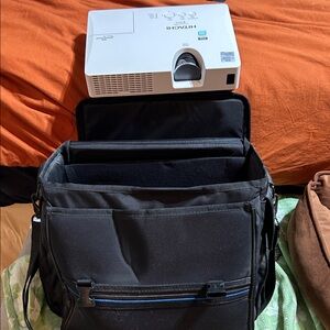 Hitachi White Projector with Black Carrying Case